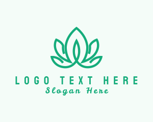 Herb - Organic Lotus Flower logo design
