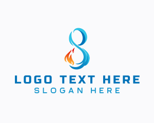 Fuel - Heating Cooling Element logo design