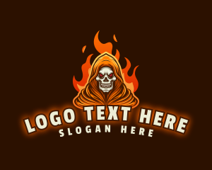 Death - Grim Reaper Fire logo design