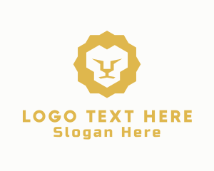 Yellow Sun - Wild Lion Animal logo design