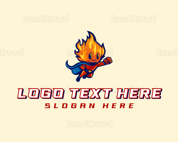 Superhero Flame Boy Logo