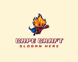 Cape - Superhero Flame Boy logo design