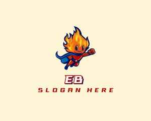 Superhero Flame Boy logo design