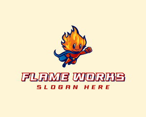Flame - Superhero Flame Boy logo design