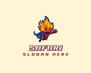 Superhero Flame Boy logo design