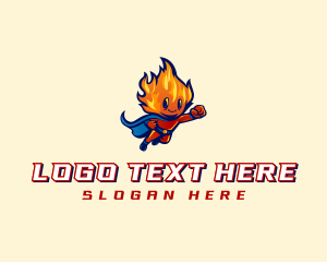 Burning - Superhero Flame Boy logo design