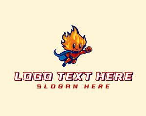 Warm - Superhero Flame Boy logo design