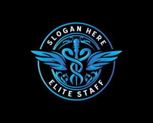 Hospital Medical Caduceus logo design