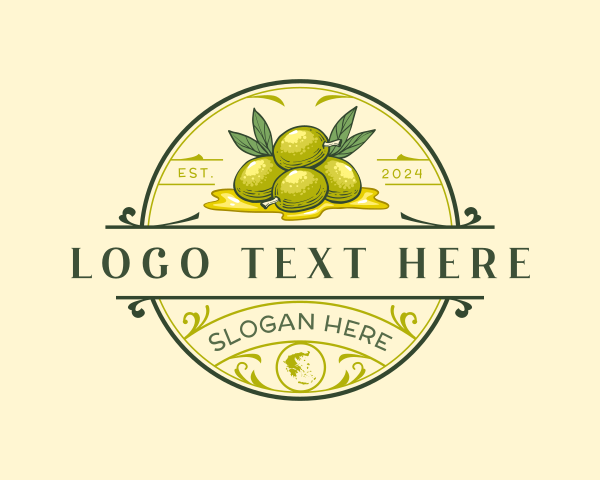 Map - Greece Olive Oil logo design