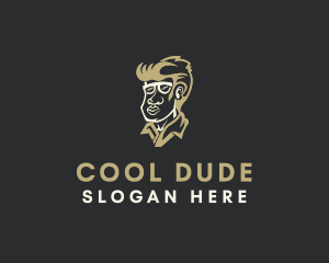 Dude - Cool Retro Man logo design