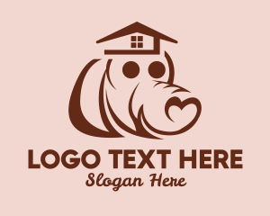 Cute - Heart Dog House logo design