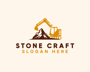 Quarry - Excavator Quarry Construction logo design