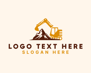 Engineer - Excavator Quarry Construction logo design