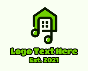 Note - Green House Music logo design