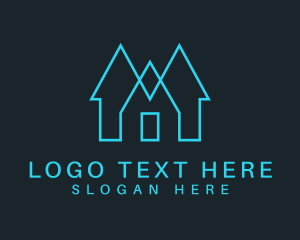 House - Blue Realty House logo design