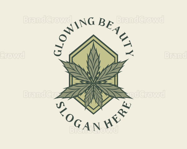 Retro Marijuana Leaf Logo