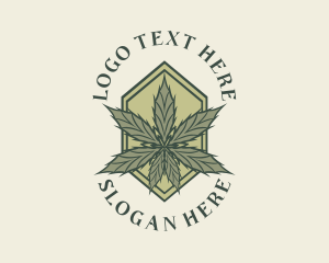 Herbal - Retro Marijuana Leaf logo design