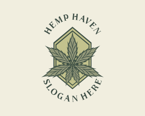 Retro Marijuana Leaf logo design