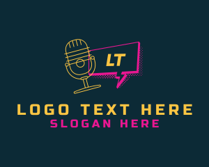 Message - Chat Microphone Podcast logo design