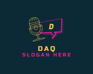 Vlog - Chat Microphone Podcast logo design