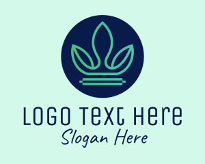 Minimalist - Leafy Nature Crown logo design