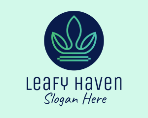 Leafy Nature Crown logo design