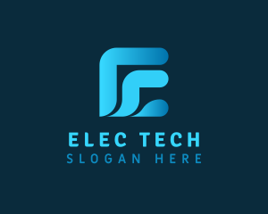 Modern Tech Letter E logo design