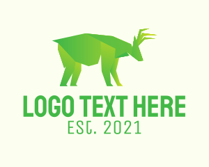 Zoology - Antler Deer Origami logo design