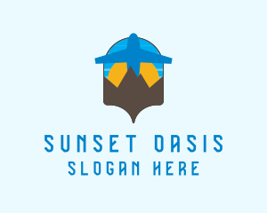 Airplane Mountain Sunset logo design