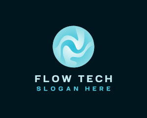 Fluid Ripple Tech logo design