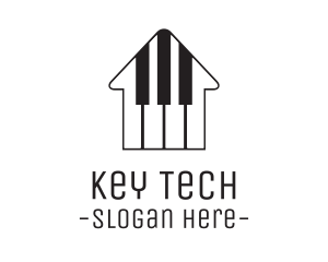 Keyboard - Piano Keys House logo design