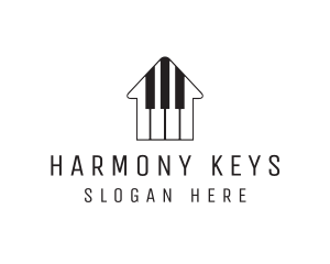 Pianist - Piano Keys House logo design