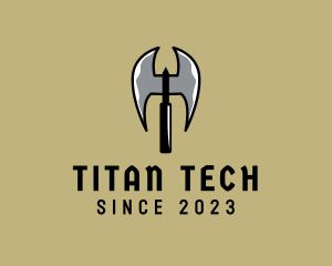Titan - Double Blade Axe Letter H logo design