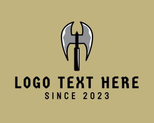 Titan - Double Blade Axe Letter H logo design