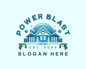 Power Wash Bubble Roof logo design