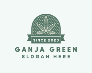 Ganja - Cannabis Leaf Arch logo design