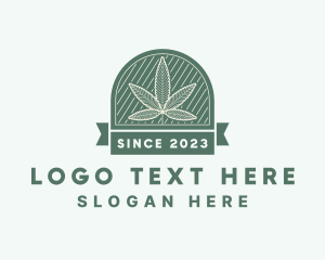 Vintage - Cannabis Leaf Arch logo design