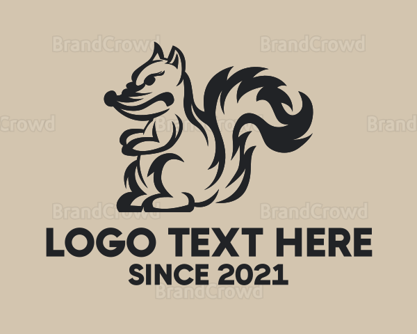 Angry Squirrel Animal Logo
