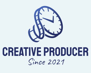 Producer - Blue Time Clock Watch Reel logo design