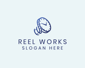 Reel - Blue Time Clock Watch Reel logo design