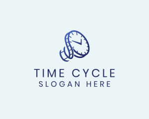 Blue Time Clock Watch Reel  logo design