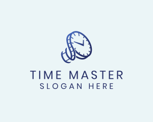 Blue Time Clock Watch Reel  logo design