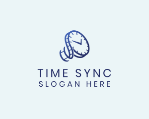 Blue Time Clock Watch Reel  logo design