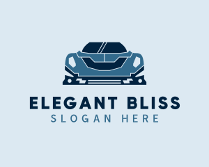 Supercar - Blue Racing Car logo design