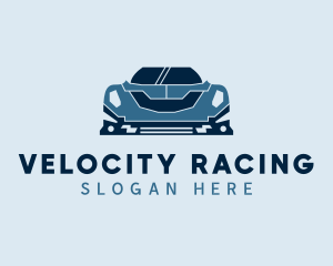 Blue Racing Car logo design