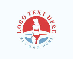 Surfboard - Woman Surfboard Surfer logo design
