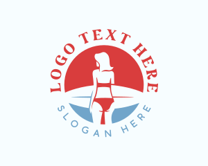 Woman Surfboard Surfer Logo