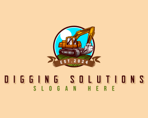 Industrial Digging Backhoe logo design