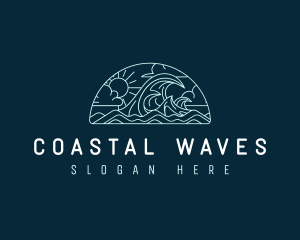 Beach Coast Wave logo design