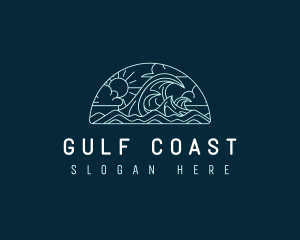 Beach Coast Wave logo design